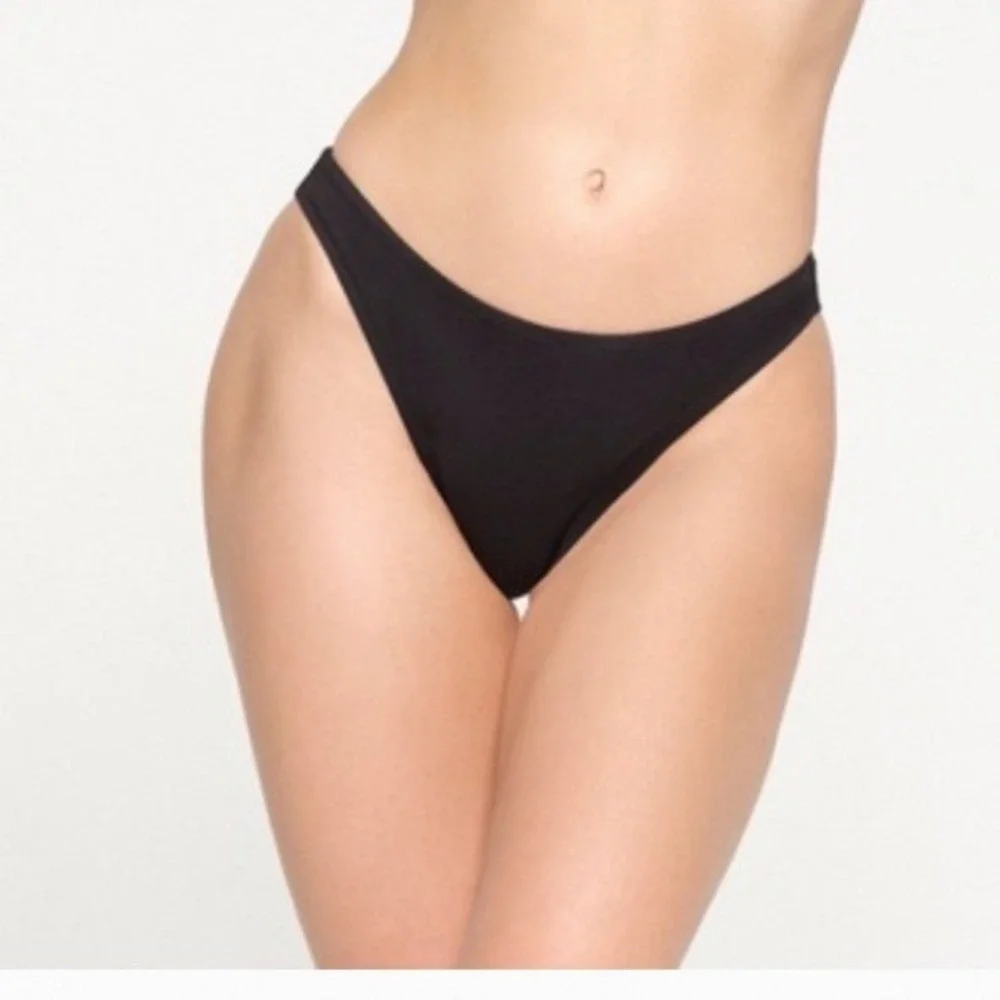 SKIMS‎ Recycled Swim Mid Coverage Bikini Bottom Onyx Black 2X NWT